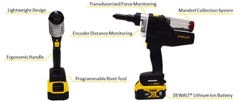 SAT smart rivet tool with labels